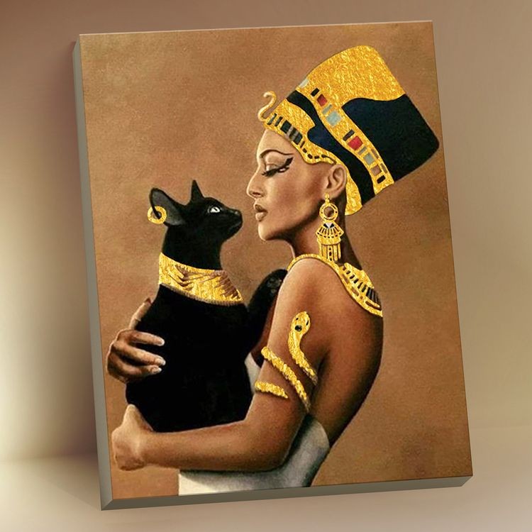 Картина по номерам с поталью «Царица Египта»