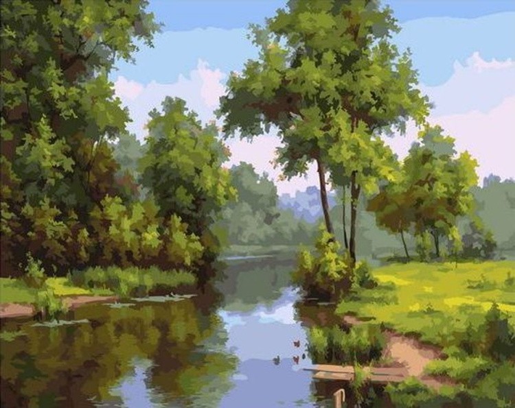 Картина по номерам «Узкая речка»