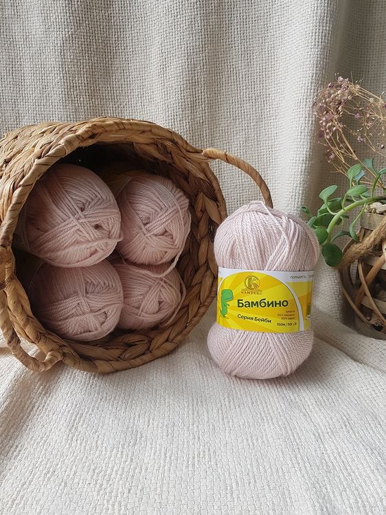 Пряжа Камтекс Бамбино (067), пудра, 5 шт. по 50 г — картинка 2