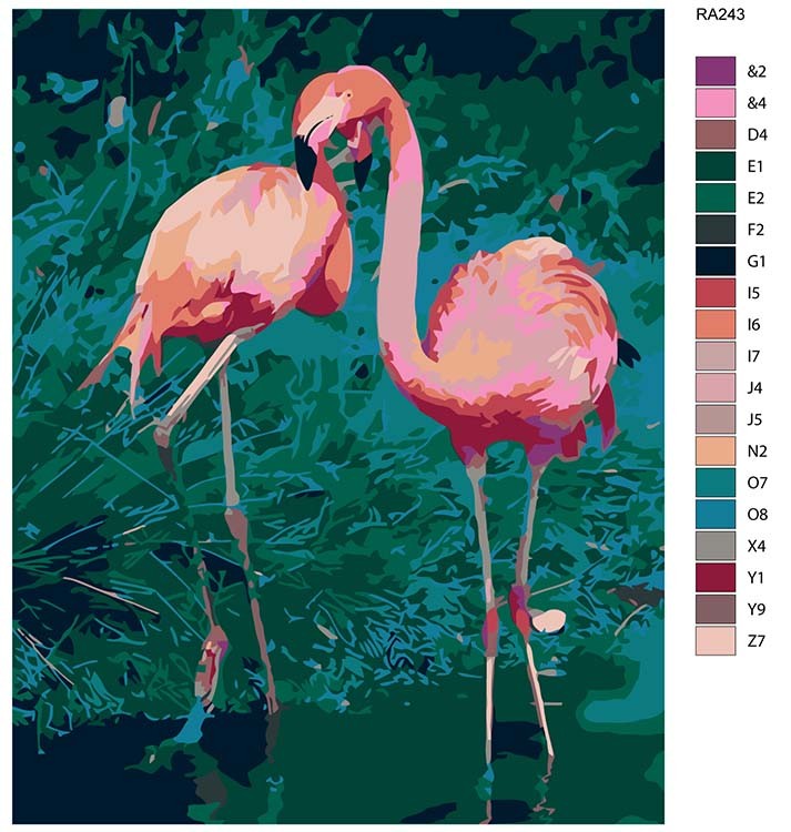 Картина по номерам «Розовые фламинго» — картинка 2