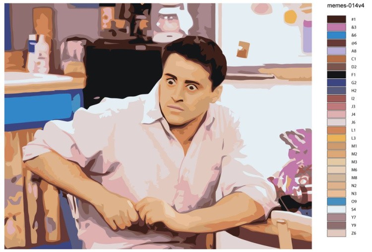 Картина по номерам «Мем: Друзья - Удивлённый Джо» — картинка 2