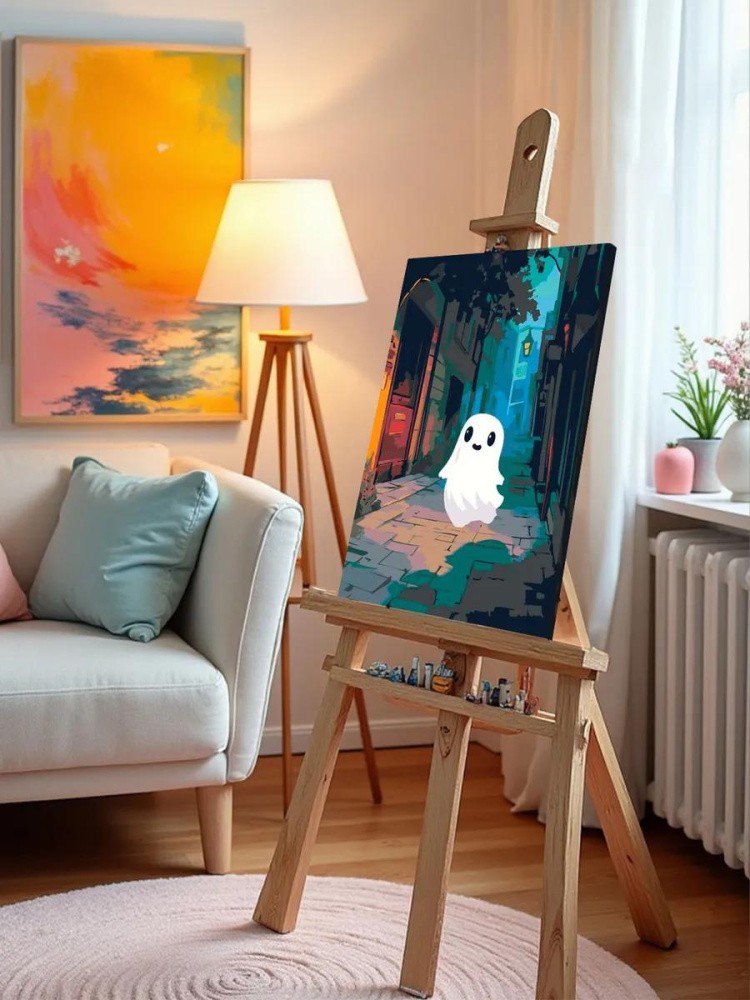 Картина по номерам «Ужасы: милое привидение на улице ночью» — картинка 9