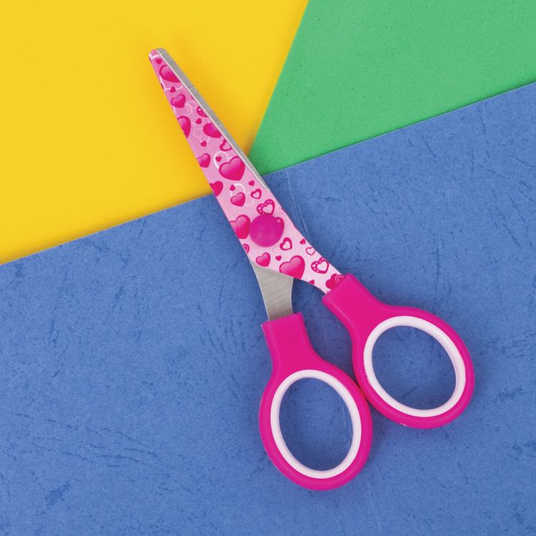 Ножницы Kid Series, 13 см, с цветной печатью «Сердечки», закругленные, Brauberg — картинка 6