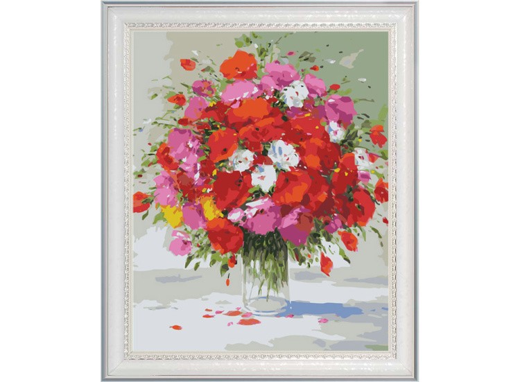 Картина по номерам «Красно-белый букет» — картинка 2