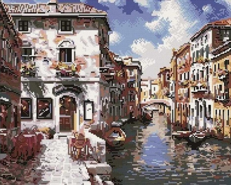 Алмазная вышивка «Венецианские дома»