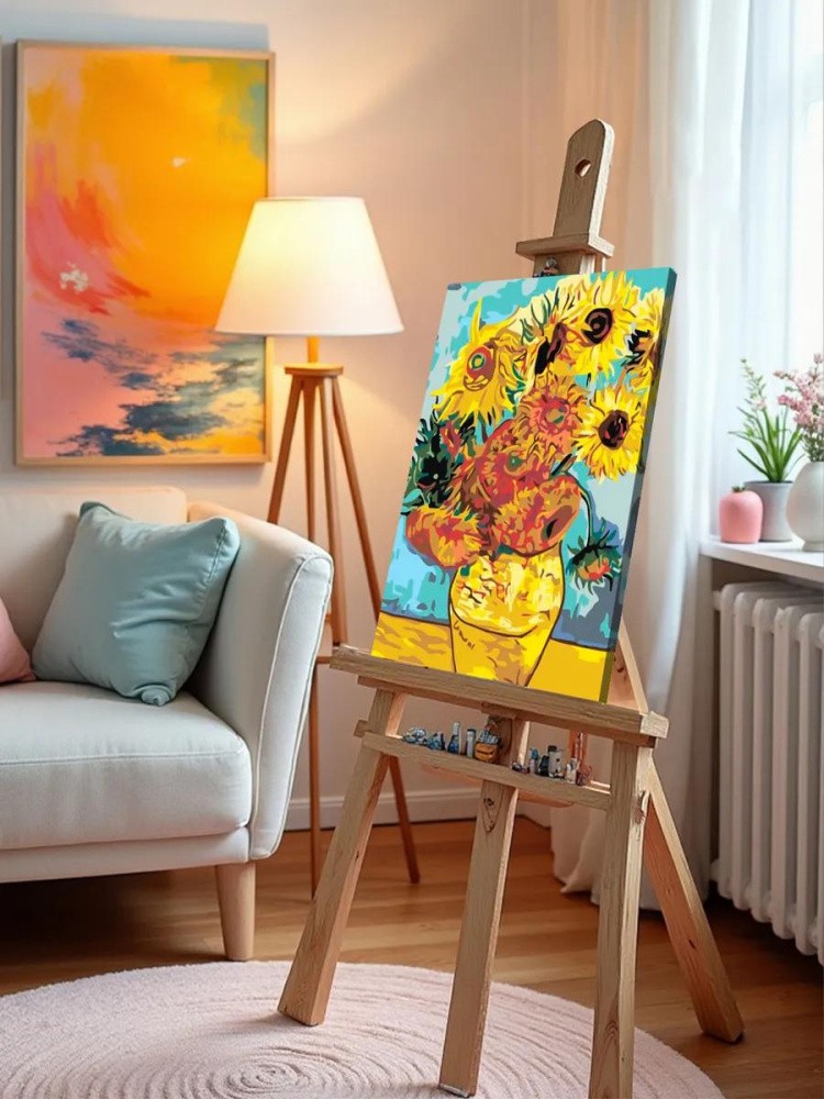 Картина по номерам «Подсолнухи» Ван Гога — картинка 10