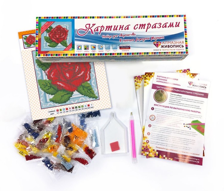 Алмазная вышивка «Роза в кружевах» — картинка 3