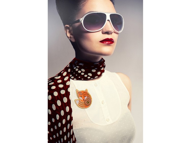 Набор вышивки бисером «Брошь Лисичка в кружевах» — картинка 3