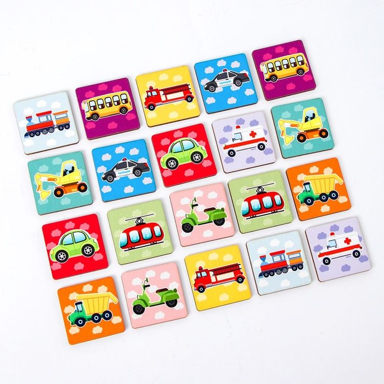 Развивающее пособие из дерева. Мемо «Машинки» — картинка 4