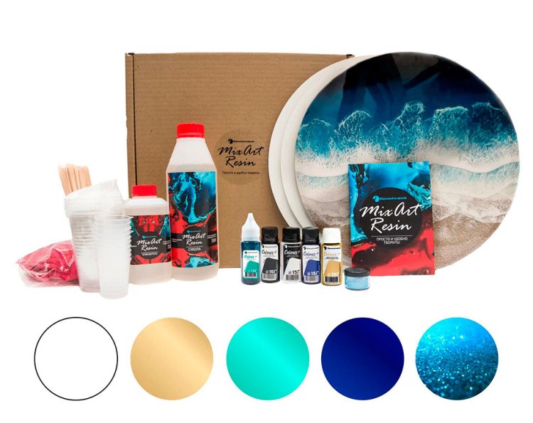 Набор для создания картины эпоксидной смолой MixArt Resin BOX Морской берег