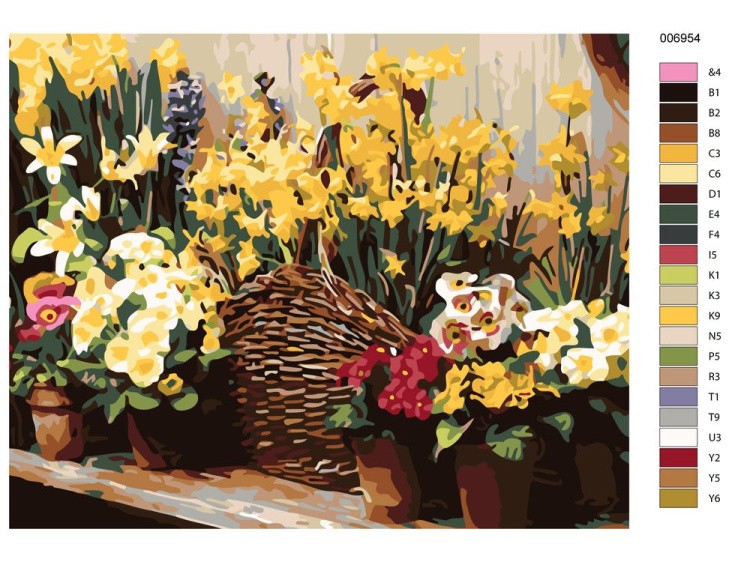 Картина по номерам «Цветные букеты» — картинка 2