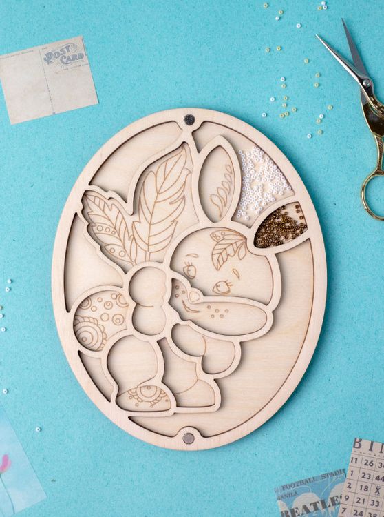 Органайзер для бисера с крышкой «Овал. Зайка» — картинка 2