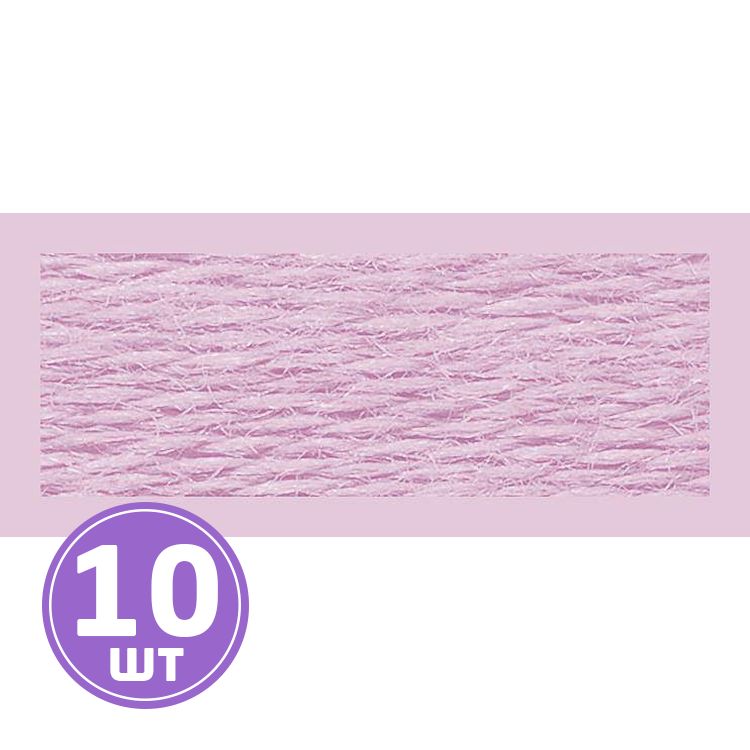Нитки мулине (шерсть/акрил), 10 шт. по 20 м, цвет: №525 розовый, Риолис