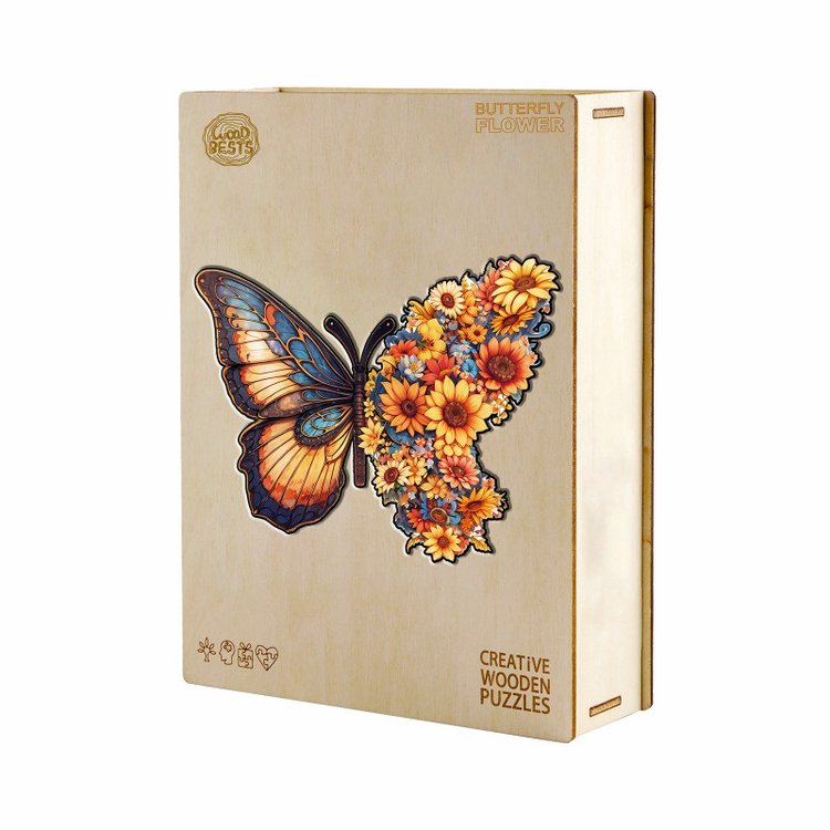 Деревянные пазлы «Цветочная Бабочка M», Woodbests — картинка 4