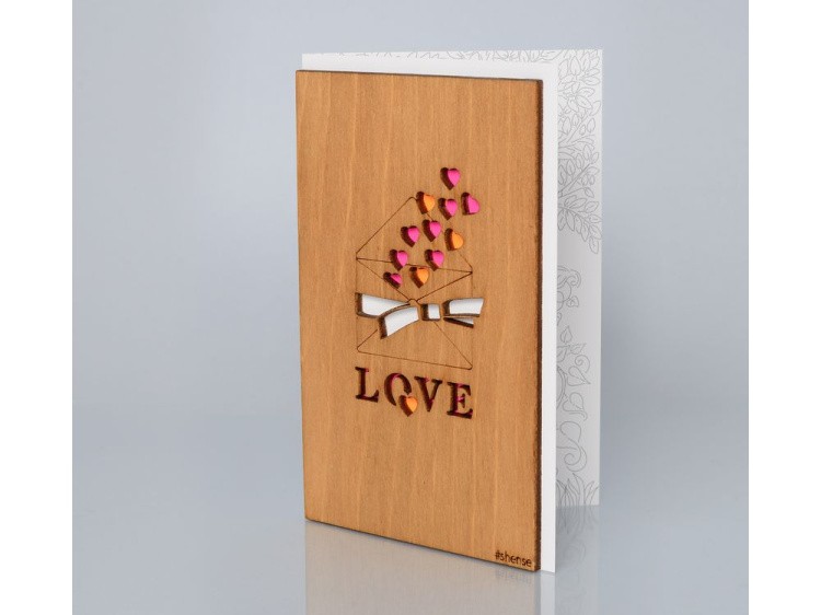 Деревянная открытка «Письмо с любовью»