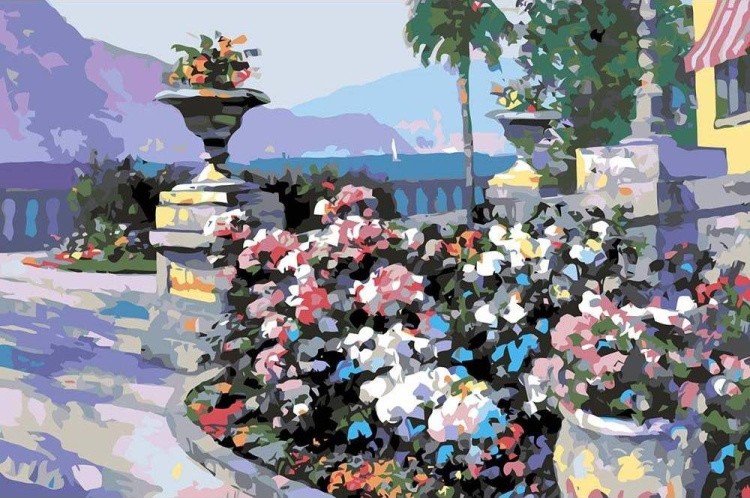 Картина по номерам «Терраса в цветах»