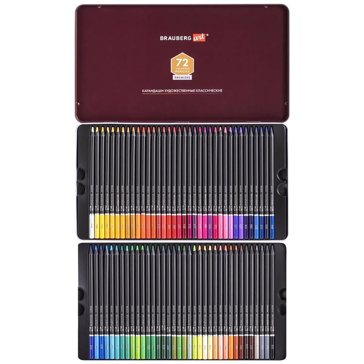 Карандаши цветные художественные BRAUBERG ART PREMIERE, набор 72 цв., 4 мм — картинка 2
