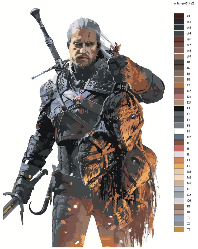 Картина по номерам «Ведьмак: Геральт из Ривии 7» — картинка 2