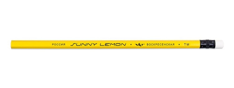 Набор графитных карандашей ВКФ «Sunny lemon» ТМ (HB) с ластиком, 3 шт. — картинка 2