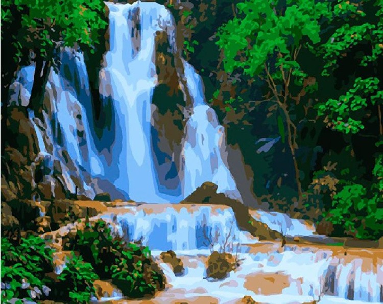 Картина по номерам «Каскад водопадов»