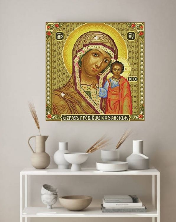 Алмазная вышивка «Икона Божией матери Казанская» — картинка 6