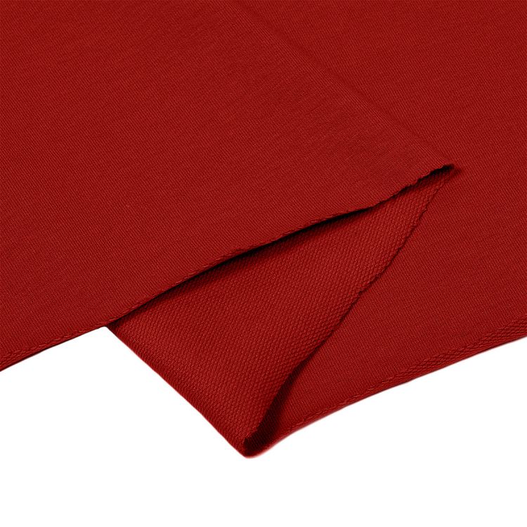 Ткань трикотаж Футер 2х нитка, петля с лайкрой, 10 м x 180 см, 240 г/м², цвет: красный, TBY — картинка 4