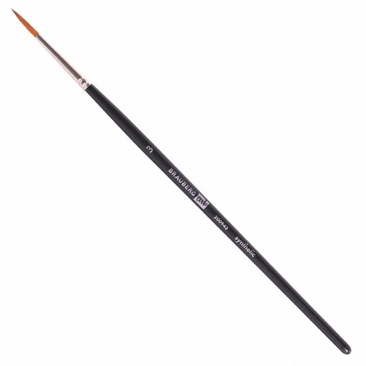 Кисти художественные Art Classic, набор 4 штуки, синтетика, (круглые № 1, 3, плоские № 4, 10), Brauberg — картинка 5