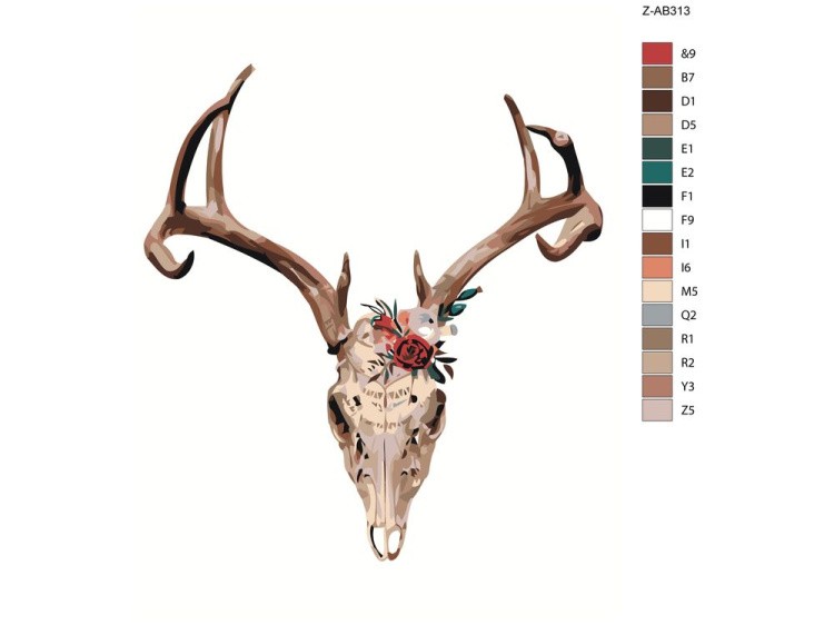 Картина по номерам «Олений череп» — картинка 2