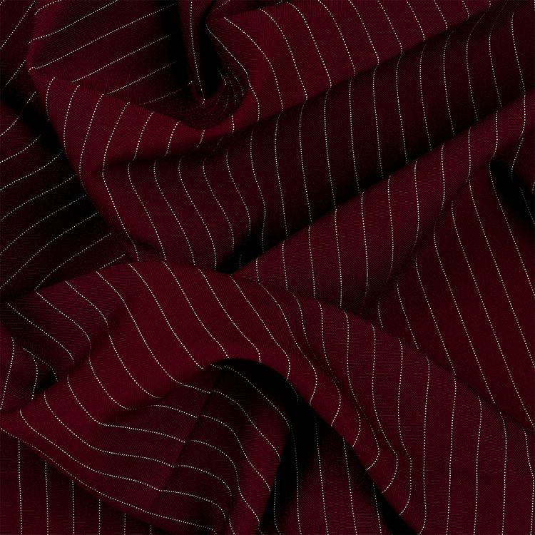 Ткань Габардин кач-во Фухуа, в полоску, 1 м х 150 см, 180 г/м², цвет: бордовый, TBY — картинка 3
