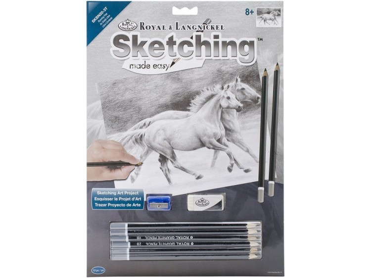 Набор для скетчинга «Бегущие лошади» — картинка 2