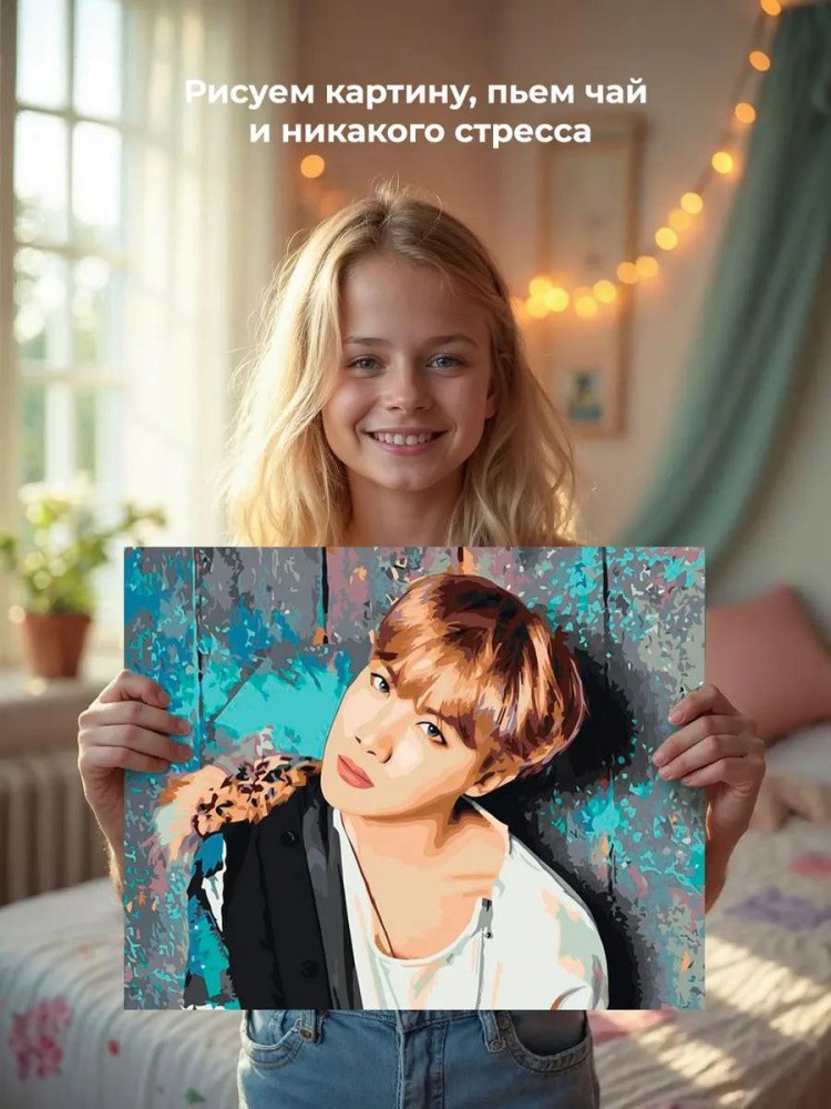 Картина по номерам «Корейская K-POP группа BTS Джей-Хоуп 2» — картинка 6