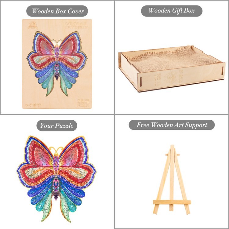 Деревянные пазлы «Разноцветная Бабочка L», Woodbests — картинка 6