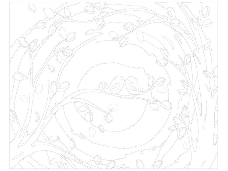 Картина по номерам «Птичий поцелуй» — картинка 3