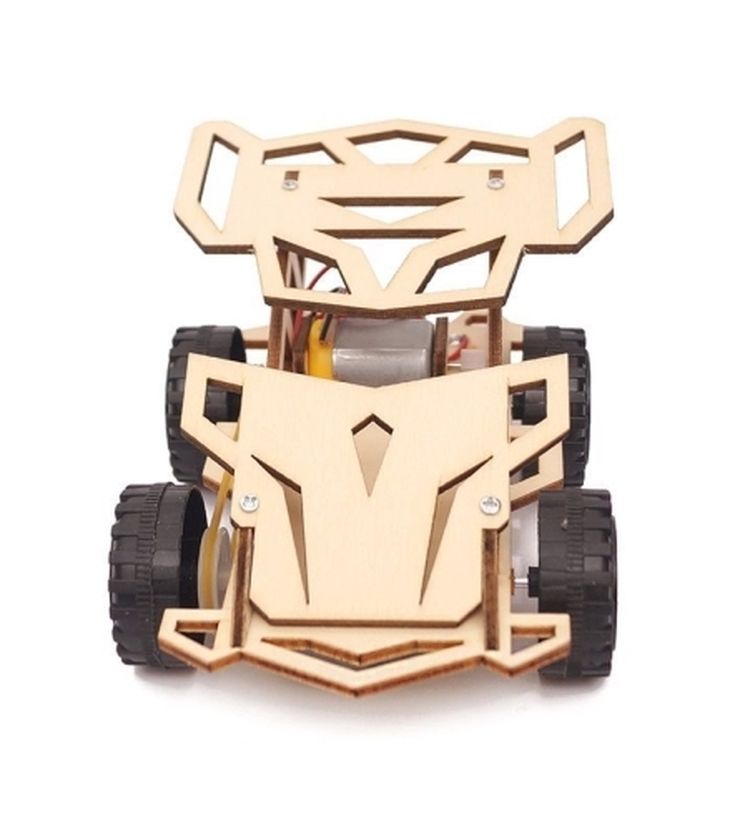 Деревянный конструктор с мотором «Машинка 4WD» — картинка 4