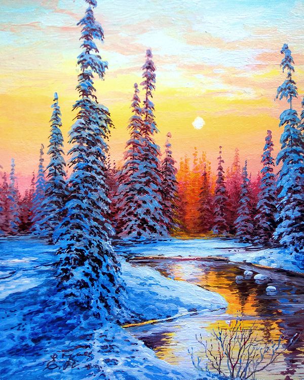 Алмазная вышивка «Зимнее утро» — картинка 2