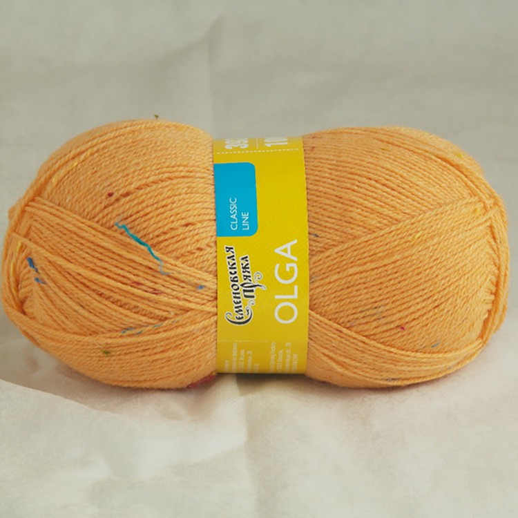 Пряжа Семеновская Olga (5499), абрикос-радуга 5 шт. по 100 г — картинка 2