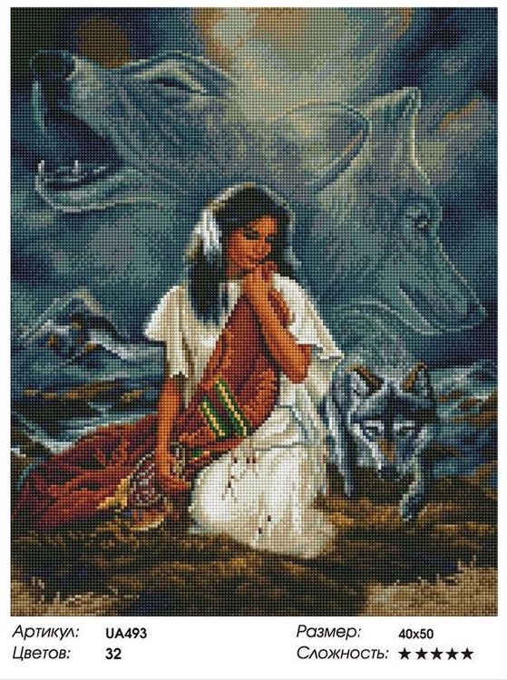 Алмазная вышивка «Красавица и волк» — картинка 2