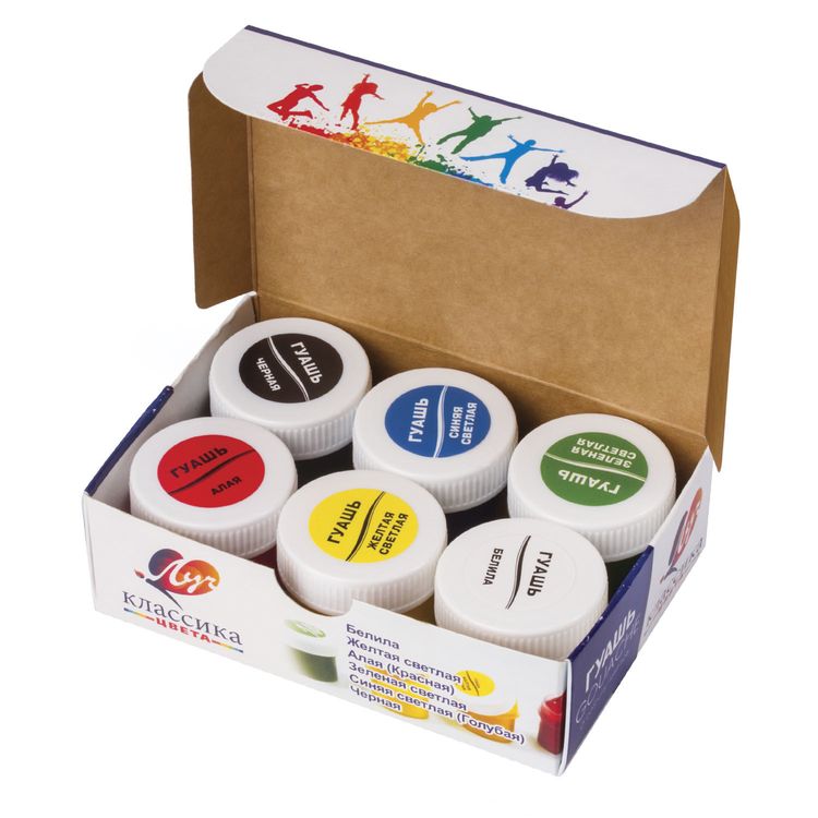 Гуашь Луч «Классика», 6 цв. по 20 мл, без кисти — картинка 2