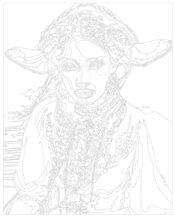 Картина по номерам «Девушка с большими ушами в национальном костюме» — картинка 3