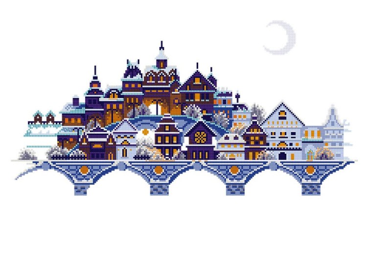 Алмазная вышивка «Ночной город» — картинка 2