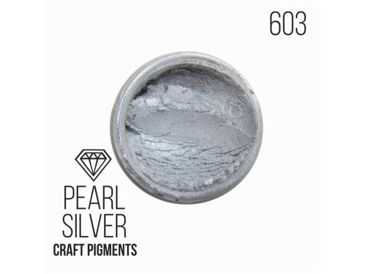 Пигмент минеральный серебристый жемчуг (Pearl Silver) 25 мл, CraftPigments