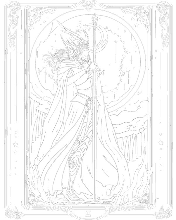 Картина по номерам «Карта таро рыцарь, мистика гадание» — картинка 3