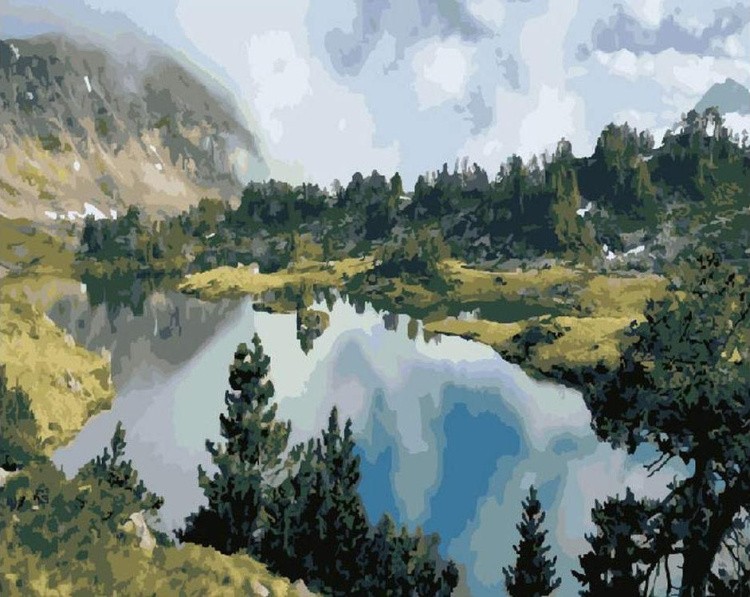 Картина по номерам «Озеро Кёль-Сай»