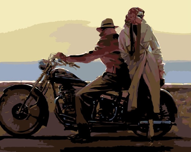 Картина по номерам «Поездка на мотоцикле»