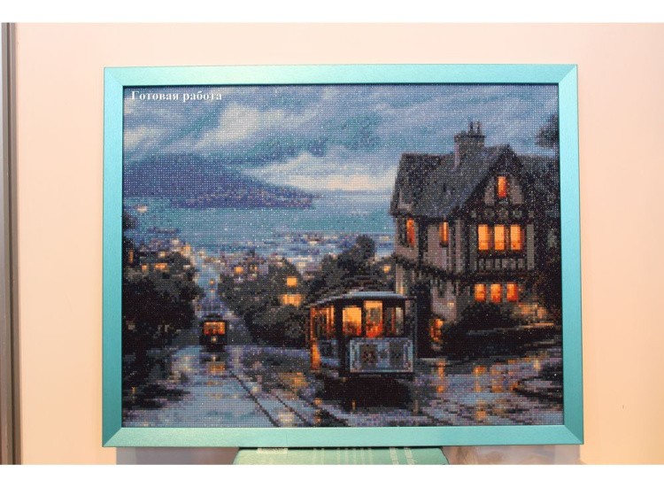 Алмазная вышивка «Ночной трамвай» — картинка 3