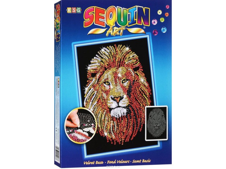 Мозаика из пайеток «Лев» — картинка 2