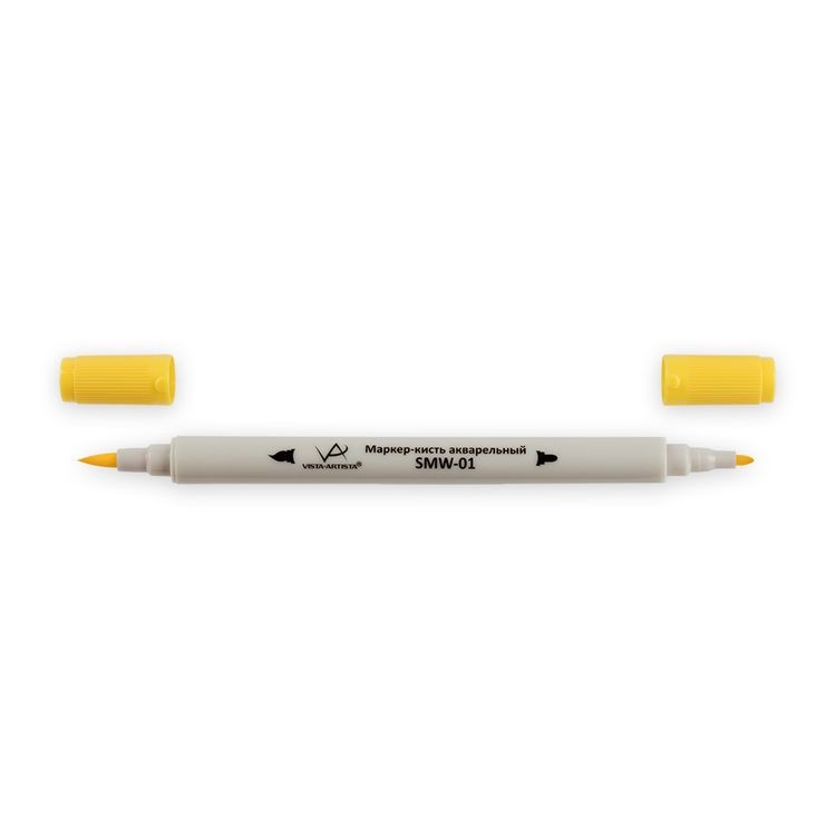 Акварельный маркер-кисть, 0.8 мм - 2 мм, кисть/круглое тонкое, ярко-желтый (Lightning Yellow), VISTA-ARTISTA