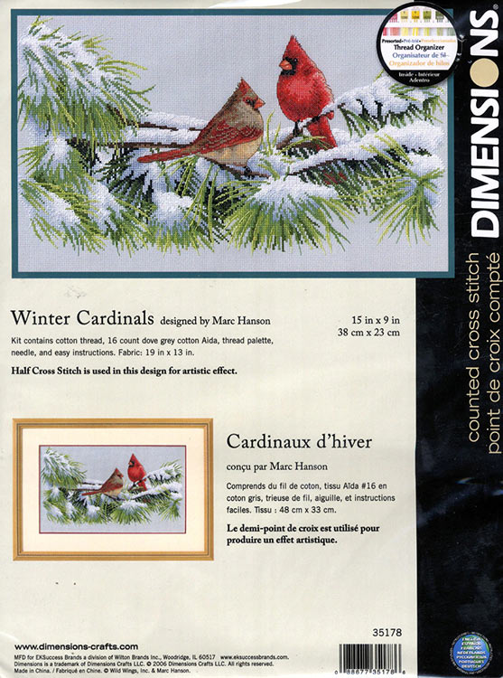Набор для вышивания «Зимние кардиналы» — картинка 3