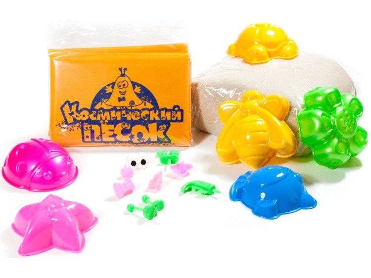 Космический песок 1 кг голубой с песочницей и формочками — Умный песок — картинка 3