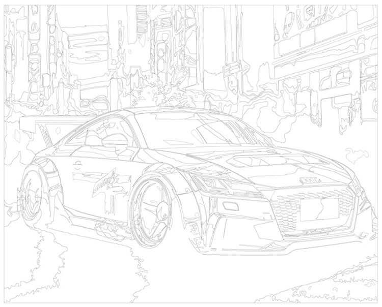 Картина по номерам «Машина Ауди ТТ в стиле аниме, ночь 40x50» — картинка 3